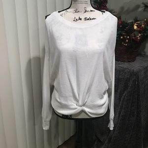 EXPRESS Twist Front White Sweater